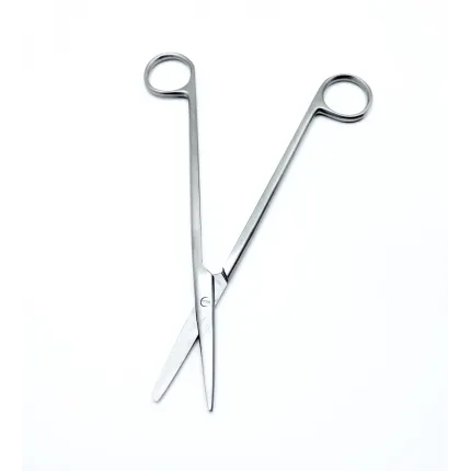Ножницы для разреза мягких тканей, прямые, с одним острым концом. Длина 20 см