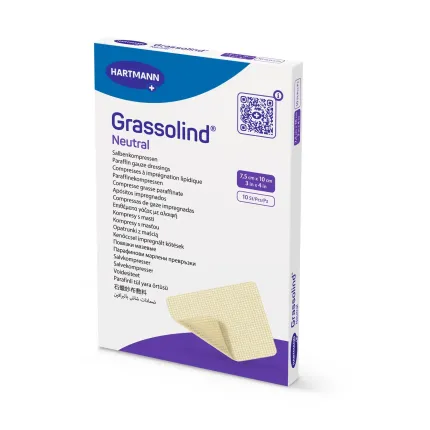 Grassolind Neutral / Гразолінд Нейтраль мазева сітчаста пов'язка 7,5 Х 10 см 1шт, Розмір пов'язки: 7.5см х 10см