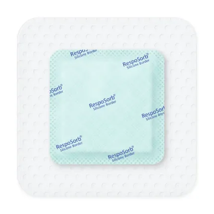 Самоклеящаяся силиконовая повязка с суперабсорбирующим полимером RespoSorb Silicone Border 20см х 20см, изображение 2
