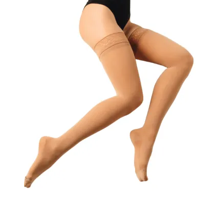 Панчохи компресійні медичні 2 клас (тиск 15-20 мм рт) Veinax Microtrans, Розмір: 3, Колір компресійного виробу: Бежевий, Довжина: Довгі, Носок: Відкритий