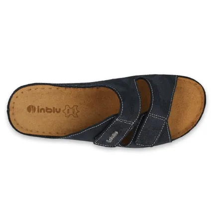 Шльопанці шкіряні жіночі для проблемних стоп Inblu 158D177 темно сині, Колір: Темно Синій, Розмір жіночого взуття: 36, зображення 4