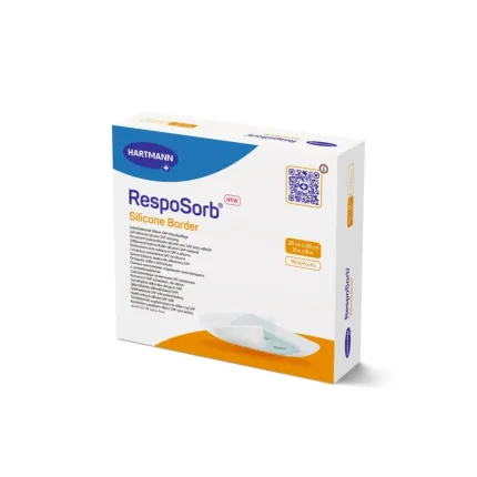 Самоклеюча силіконова пов'язка з суперабсорбуючим полімером RespoSorb® Silicone Border  20×20 см 1 шт
