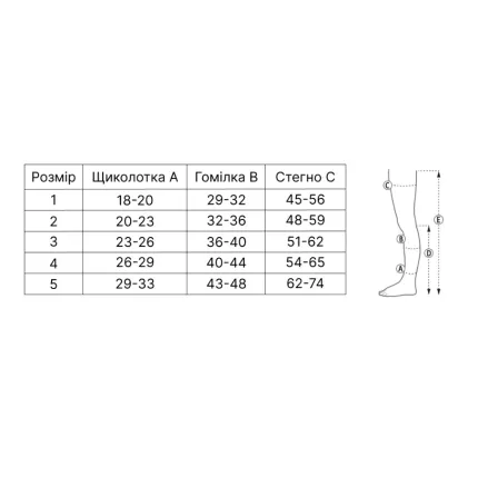Панчохи компресійні медичні 2 клас (сірі) стандартні Transparent, Розмір: 1, Довжина: Стандартні, зображення 5