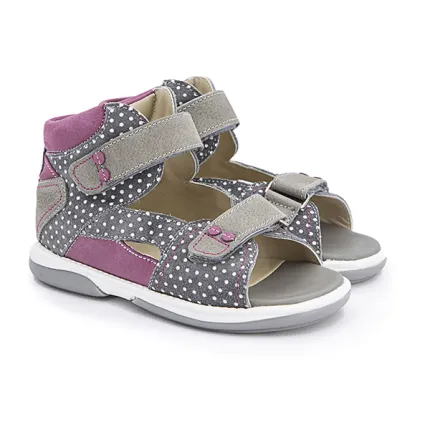 Memo Monaco 1JB сіро-рожеві - Дитячі ортопедичні босоніжки (р.22-31), Розмір дитячого взуття: 22