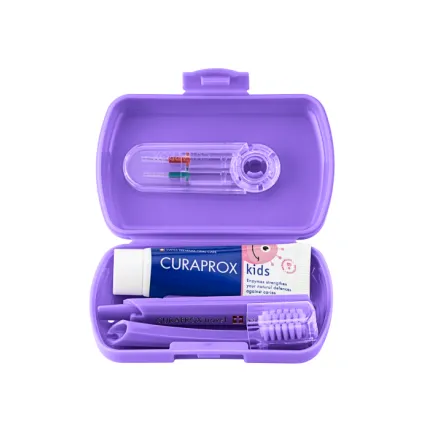 Дорожній набір Curaprox Kids Purple, Колір зубної щітки: Фіолетовий, зображення 2
