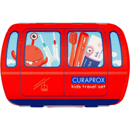 Дорожній набір Curaprox Kids Red, Колір зубної щітки: Червоний