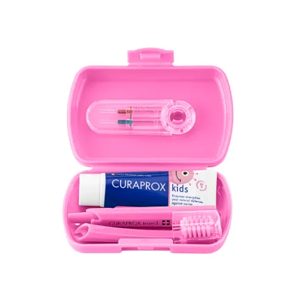 Дорожній набір Curaprox Kids Pink, Колір зубної щітки: Рожевий, зображення 2