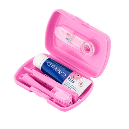 Дорожній набір Curaprox Kids Pink, Колір зубної щітки: Рожевий, зображення 3