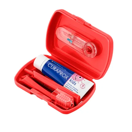 Дорожній набір Curaprox Kids Red, Цвет зубной щетки: Червоний, изображение 3