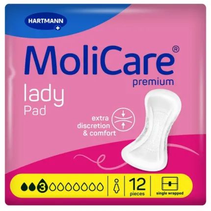 Прокладки урологічні при нетриманні сечі дуже легкого ступеня MoliCare® Premium lady pad 3 краплі 12 шт/уп., Кількість крапель: 3