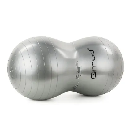 Qmed ABS Gym Ball Peanut Сірий, Фітбол арахіс, гімнастичний м'яч для фітнесу та реабілітації, Розміри фітболу: 100 х 50 см
