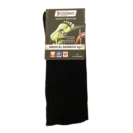 Діабетичні медичні шкарпетки зі сріблом FootMate Medical Bamboo AG +, Тип шкарпеток: Високі, Розмір шкарпеток: 45/46, Колір шкарпеток: Чорний, зображення 2