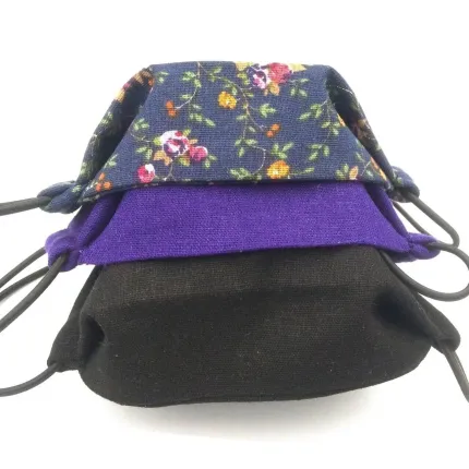 Защитная маска для лица многоразовая трехслойная Mark II Синяя Цветочная, изображение 7