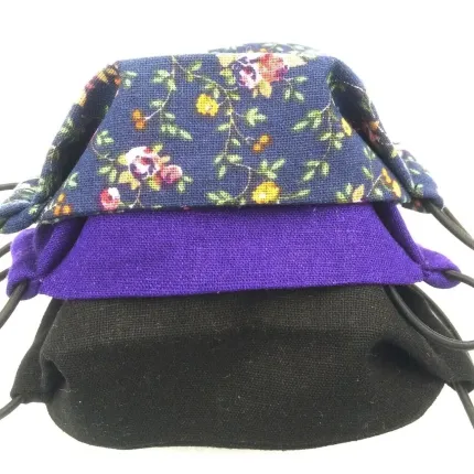 Защитная маска для лица многоразовая трехслойная Mark II Синяя Цветочная, изображение 6