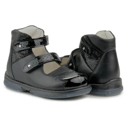 Memo Princessa 3LY Чорні Ортопедичні туфлі для дівчаток (р. 22-35), Розмір дитячого взуття: 28