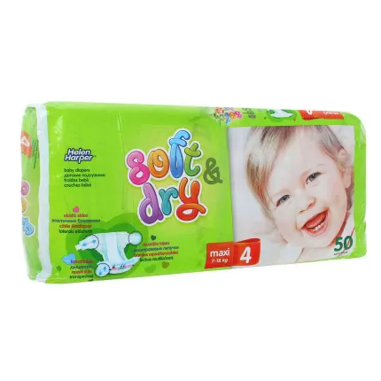 Дитячі підгузники Helen Harper Soft & Dry Maxi 4 (7-18 кг) 50 шт.