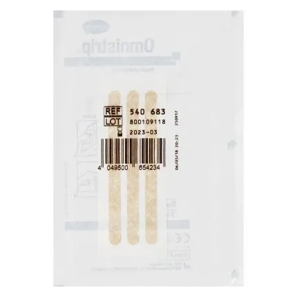 Omnistrip 6 х 76мм, смужки стерильні для зведення країв ран, 3 смужки, Розмір стрічок: 6мм х 76мм