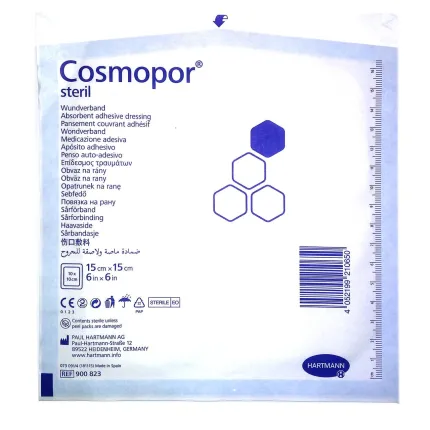Cosmopor Steril 15x15 см пов'язка пластирна стерильна 1шт, Розмір пластиру: 15 см х 15 см, зображення 4