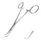 Затискач препаровальний лігатурний зігнутий по Surgiwelomed Gemini. Довжина 16 см, р.ч. 35 мм