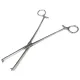 Щипці маткові двозубі, прямі №2 великі. Довжина 24 см, ширина 9 мм