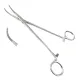Щипцы для захвата миндалин изогнутые №2 Schmidt. Длина 19 см, рабочая часть 40 х 2 мм.